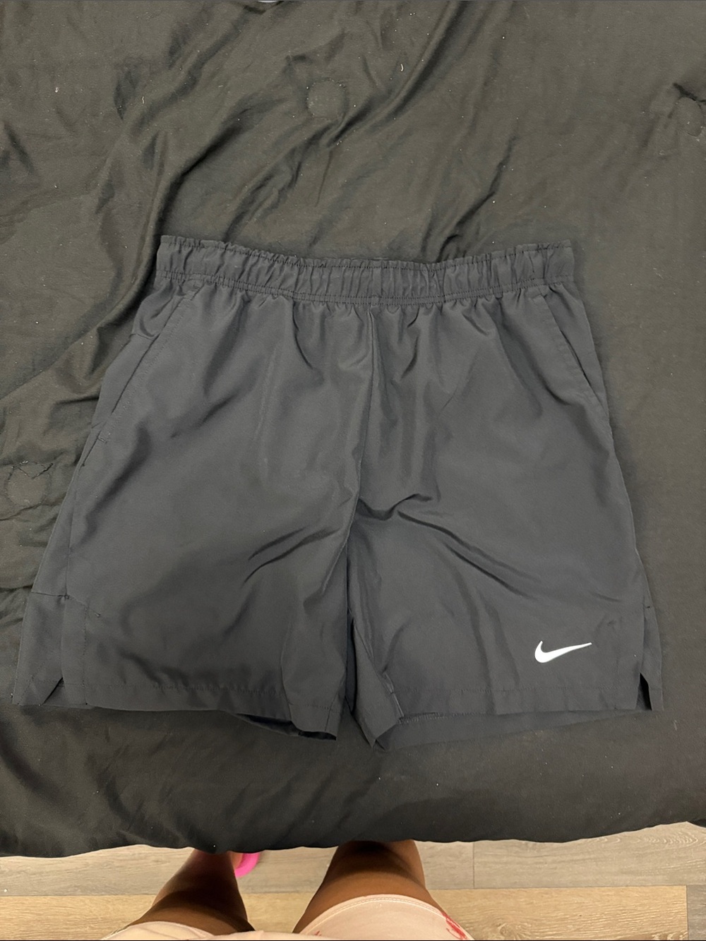 Nike Black Men's Training Shorts with White Swoosh